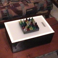 Light box with a Volcano board on it