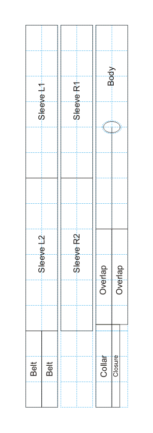 Cutting pattern for normal fabric